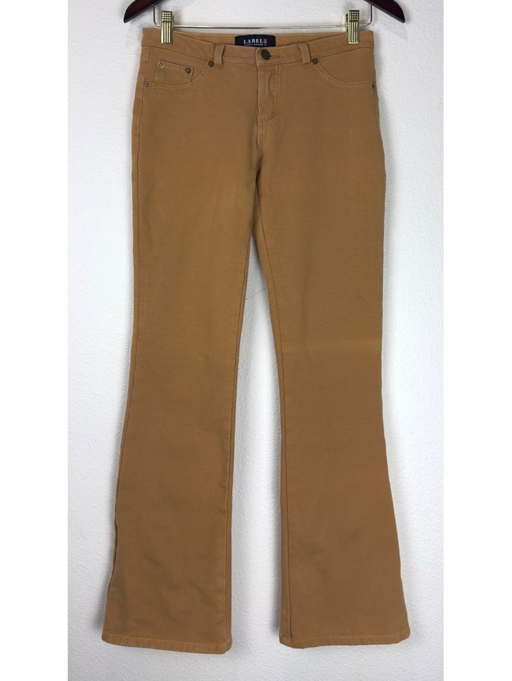 Label Five 5 Women’s Bootcut Jeans Size 40 Tan Brown Stretch Y2K Low Rise
